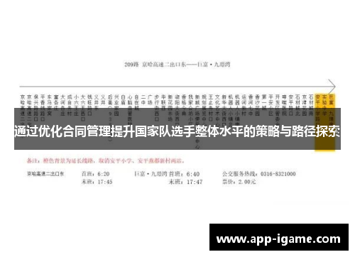 通过优化合同管理提升国家队选手整体水平的策略与路径探索 通过优化合同管理提升国家队选手整体水平的策略与路径探索
