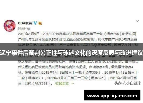 辽宁事件后裁判公正性与球迷文化的深度反思与改进建议 辽宁事件后裁判公正性与球迷文化的深度反思与改进建议